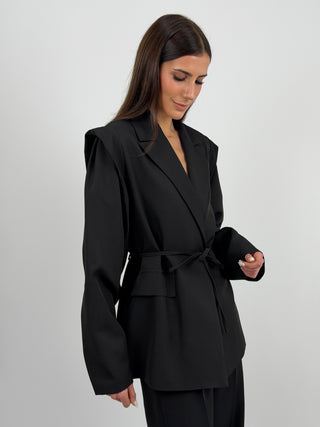 Blazer con Spalle Strutturate Nero