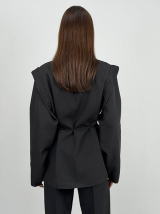 Blazer con Spalle Strutturate Nero