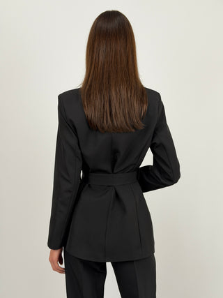 Blazer con Cintura Nero