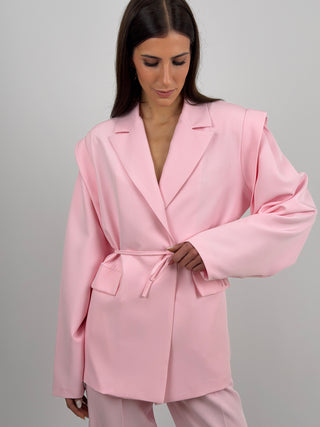 Blazer con Spalle Strutturate Rosa