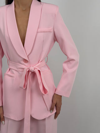 Blazer con Cintura Rosa