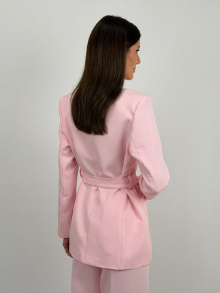 Blazer con Cintura Rosa