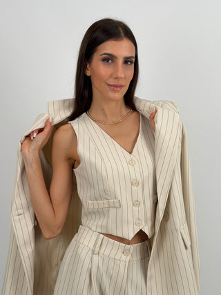 Sinner Intense Blue Pinstripe Vest