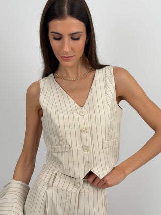 Sinner Intense Blue Pinstripe Vest