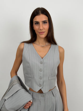 Gilet Gessato Grigio