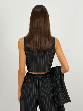 Sinner Intense Blue Pinstripe Vest