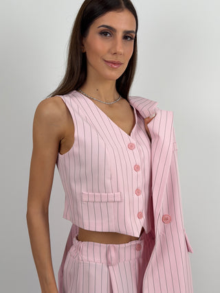 Gilet Gessato Rosa