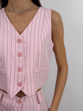 Sinner Intense Blue Pinstripe Vest