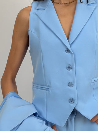 Gilet con Revers Azzurro