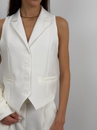 Gilet con Revers Bianco