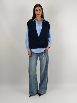 Gilet Lumina in Maglia Blu