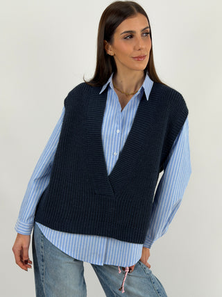 Gilet Lumina in Maglia Blu