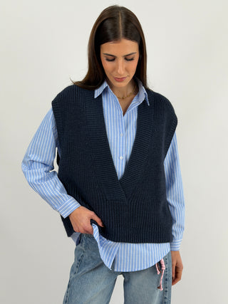 Gilet Lumina in Maglia Blu