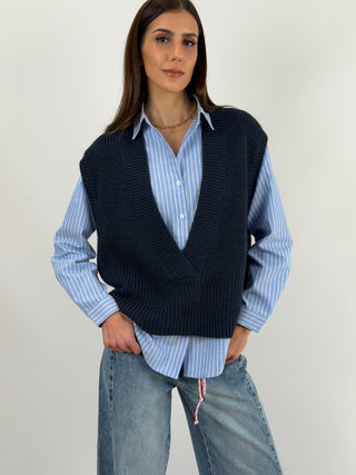 Gilet Lumina in Maglia Blu