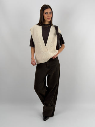 Gilet Lumina in Maglia Crema