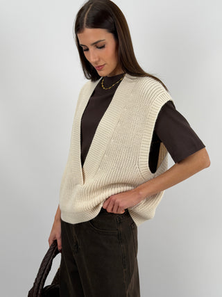 Gilet Lumina in Maglia Crema