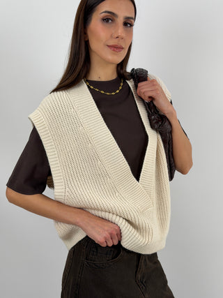 Gilet Lumina in Maglia Crema