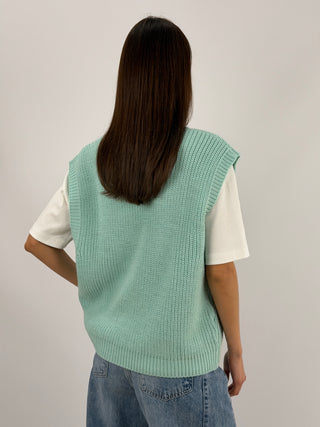 Gilet Lumina in Maglia Acquamarina