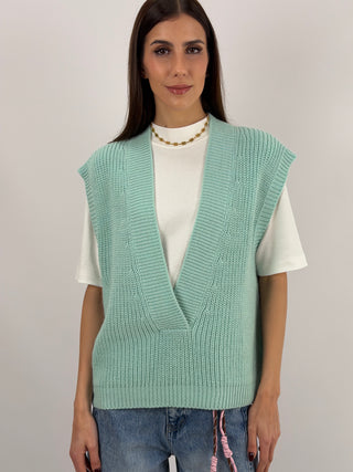 Gilet Lumina in Maglia Acquamarina