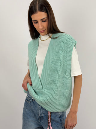 Gilet Lumina in Maglia Acquamarina