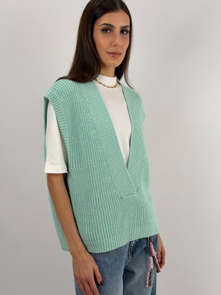 Gilet Lumina in Maglia Acquamarina