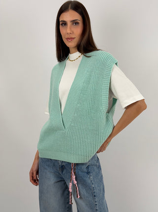 Gilet Lumina in Maglia Acquamarina