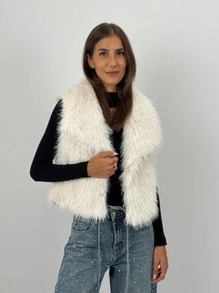 Gilet in Pelliccia Stelvio Bianco