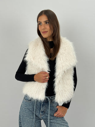 Gilet in Pelliccia Stelvio Bianco