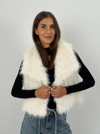 Gilet in Pelliccia Stelvio Bianco