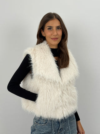 Gilet in Pelliccia Stelvio Bianco