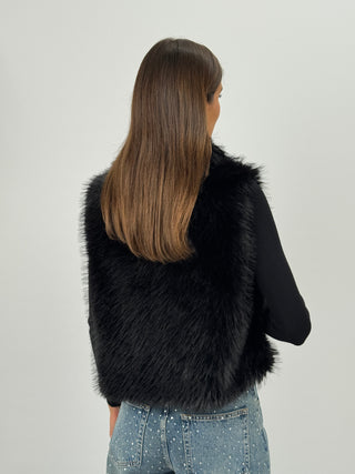 Gilet in Pelliccia Stelvio Nero