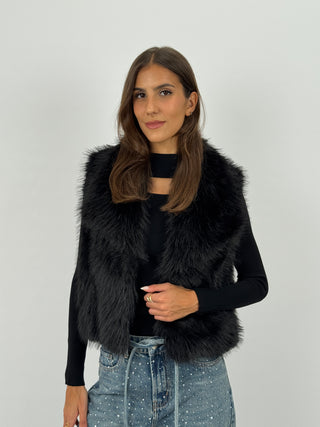 Gilet in Pelliccia Stelvio Nero