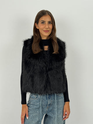 Gilet in Pelliccia Stelvio Nero