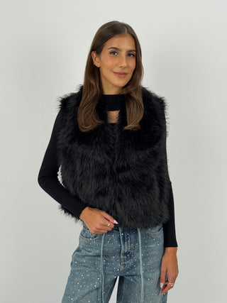 Gilet in Pelliccia Stelvio Nero