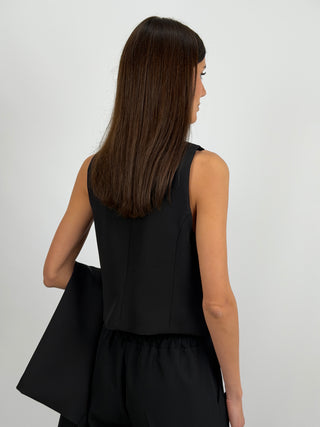 Gilet con Revers Nero