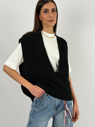 Gilet Lumina in Maglia Nero