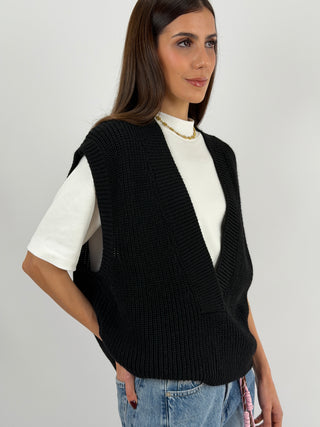 Gilet Lumina in Maglia Nero