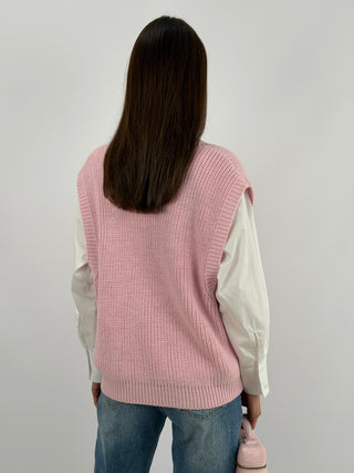 Gilet Lumina in Maglia Rosa