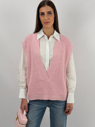 Gilet Lumina in Maglia Rosa