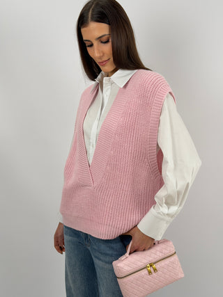 Gilet Lumina in Maglia Rosa