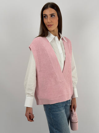 Gilet Lumina in Maglia Rosa