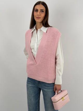 Gilet Lumina in Maglia Rosa