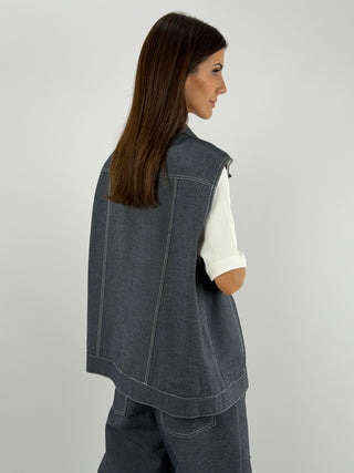 Gilet Lumina Over in Denim Blu