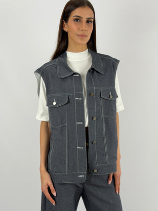 Gilet Lumina Over in Denim Blu