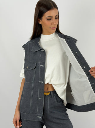 Gilet Lumina Over in Denim Blu