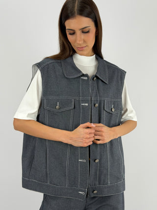 Gilet Lumina Over in Denim Blu