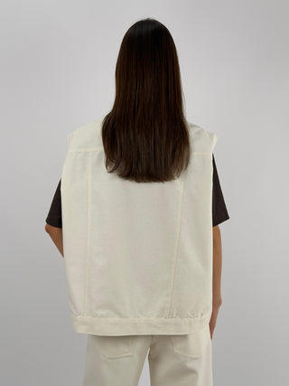 Gilet Lumina Over in Denim Panna