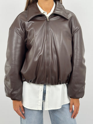 Bomber in Eco Pelle Lumina