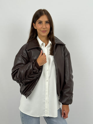 Bomber in Eco Pelle Lumina