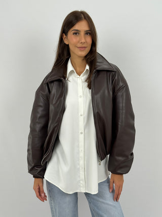 Bomber in Eco Pelle Lumina
